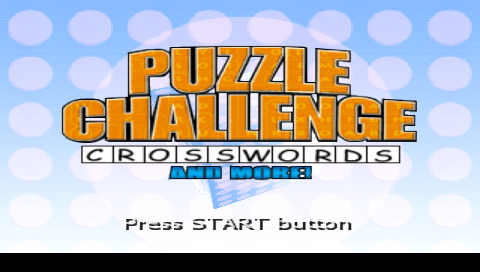 Puzzle Challenge Crosswords and More title screen for PSP